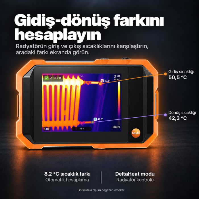 Testo 862-2 DeltaHeat modu ile ısıtma sistemi kontrolü