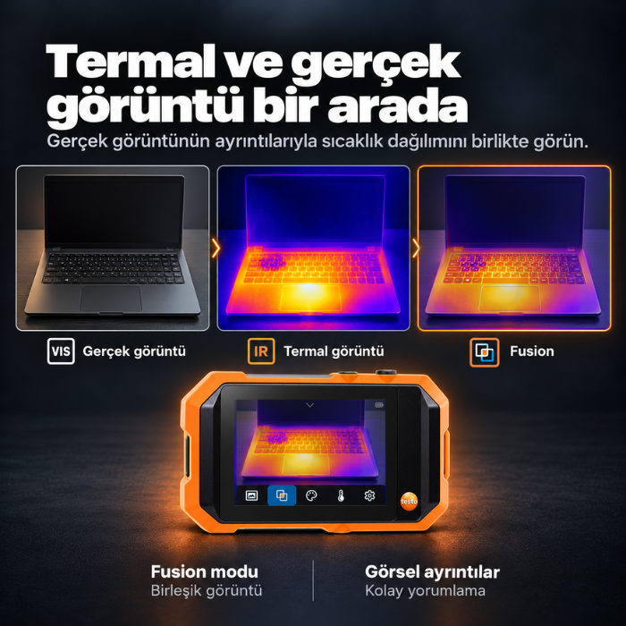 Testo 862-2 Fusion modu ile termal ve gerçek görüntü birleşimi