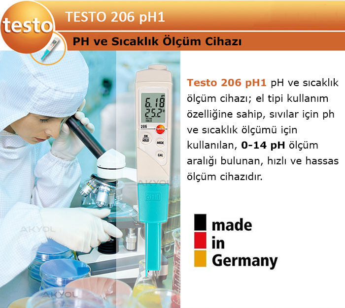 testo 206 ph1 ph ve sıcaklık ölçer