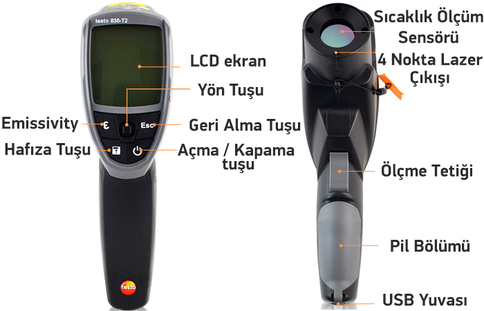 testo 835-t2 lazerli termometre